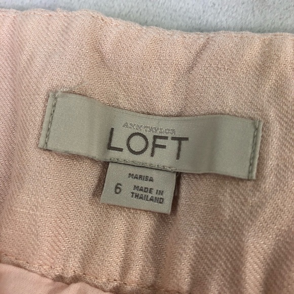 Loft Linen Pleated Shorts Pink Colorful Spring Pockets Cuffed Versatile Elegant - Picture 2 of 11